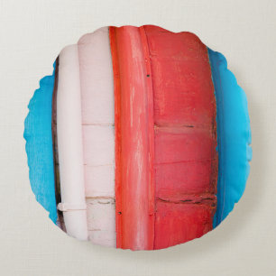 Caribbean colours - abstract round pillow