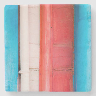 Caribbean colours - abstract stone coaster