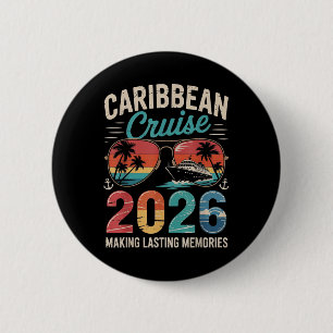 Caribbean Cruise 2026 Vacation Trip Matching Famil 2 Inch Round Button