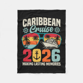 Caribbean Cruise 2026 Vacation Trip Matching Famil Fleece Blanket