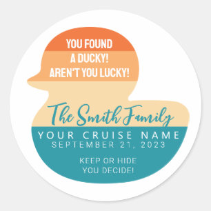 Caribbean Cruise Duck Classic Round Sticker