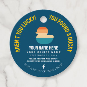 Caribbean Cruise Duck Favour Tags