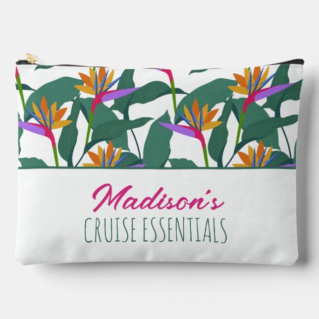Caribbean Cruise Tropical Zipper Pouch (Front)
