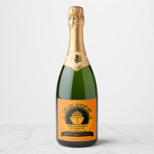 Caribbean Cruise Vacation Sparkling Wine Label