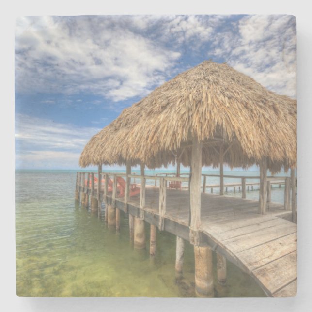 Caribbean Dock Stone Coaster (Front)