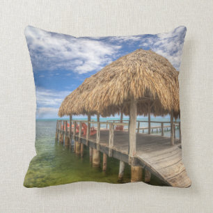 Caribbean Dock Throw Pillow
