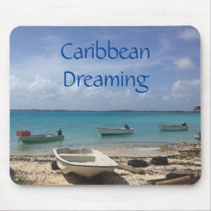 Caribbean Dreaming Bonaire Fishing Boats Ocean Mouse Pad
