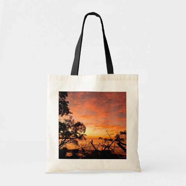 Caribbean Dusk Glow Sunset Tote Bag (Front)