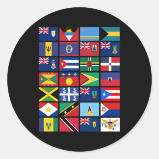 Caribbean Flags Unity Pride Geography Classic Round Sticker