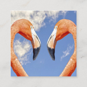Caribbean flamingo love heart enclosure card