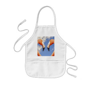 Caribbean flamingo love heart kids apron