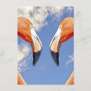 Caribbean flamingo love heart Response Card