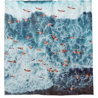 Caribbean Flamingos: Nature's Flight Scene