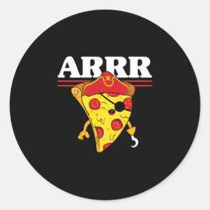 Caribbean freebooter buccaneer toddler boy pizza classic round sticker