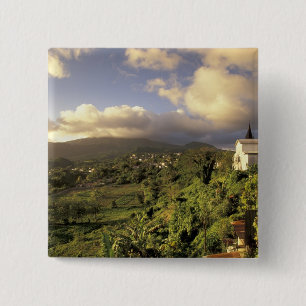 Caribbean, French West Indies, Martinique. 2 Inch Square Button