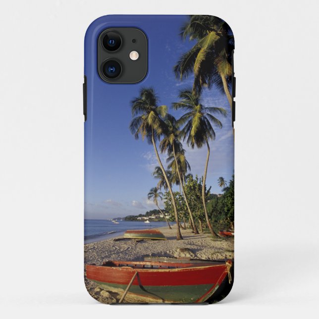 CARIBBEAN, Grenada, St. George, Boats on palm Case-Mate iPhone Case (Back)