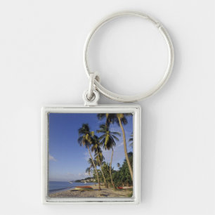 CARIBBEAN, Grenada, St. George, Boats on palm Keychain