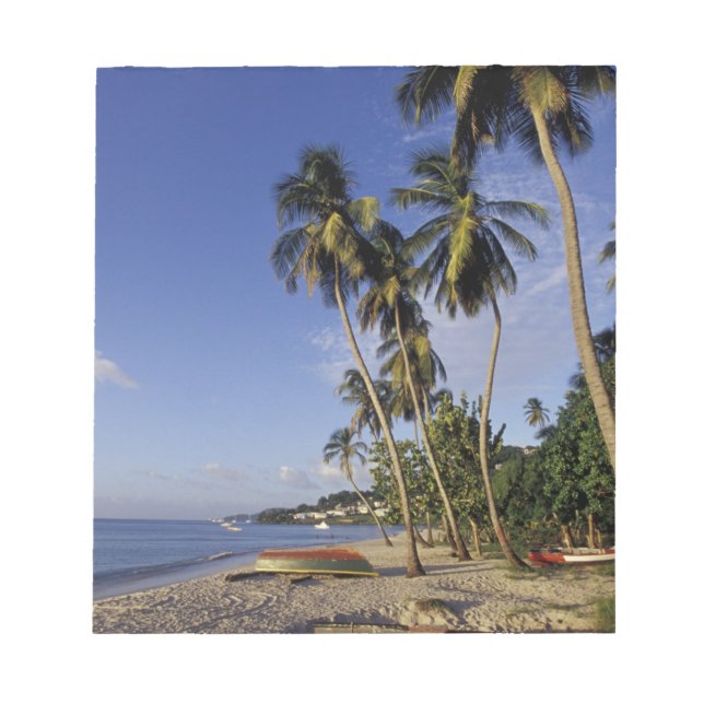 CARIBBEAN, Grenada, St. George, Boats on palm Notepad (Front)