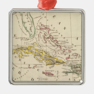 Caribbean, Gulf of Mexico and Guatemala Metal Ornament