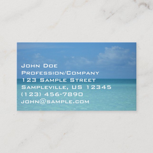 Caribbean Horizon Tropical Turquoise Blue Business Card (Front)