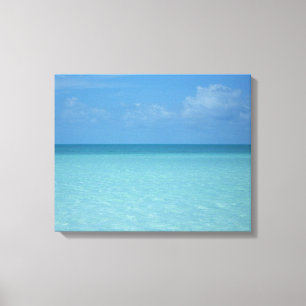 Caribbean Horizon Tropical Turquoise Blue Canvas Print