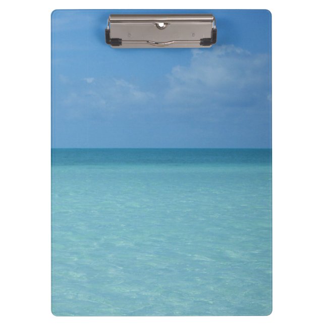 Caribbean Horizon Tropical Turquoise Blue Clipboard (Front)
