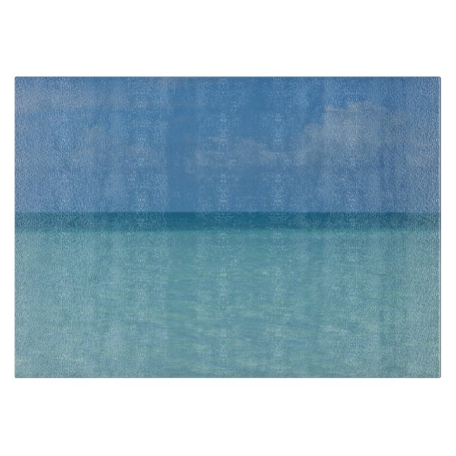 Caribbean Horizon Tropical Turquoise Blue Cutting Board (Front)