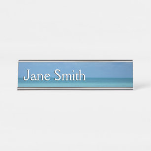 Caribbean Horizon Tropical Turquoise Blue Desk Name Plate