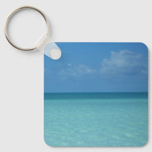 Caribbean Horizon Tropical Turquoise Blue Keychain