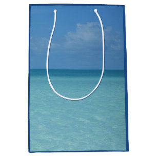 Caribbean Horizon Tropical Turquoise Blue Medium Gift Bag