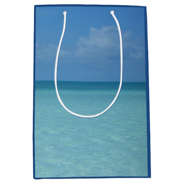 Caribbean Horizon Tropical Turquoise Blue Medium Gift Bag (Front)