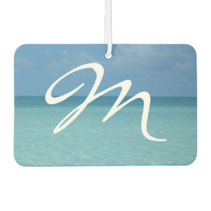 Caribbean Horizon Tropical Turquoise Blue Monogram Air Freshener