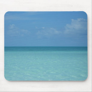 Caribbean Horizon Tropical Turquoise Blue Mouse Pad