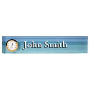 Caribbean Horizon Tropical Turquoise Blue Nameplate