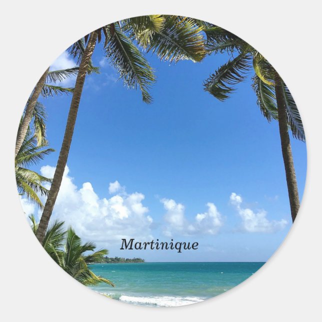 Caribbean Island, Martinique Classic Round Sticker (Front)