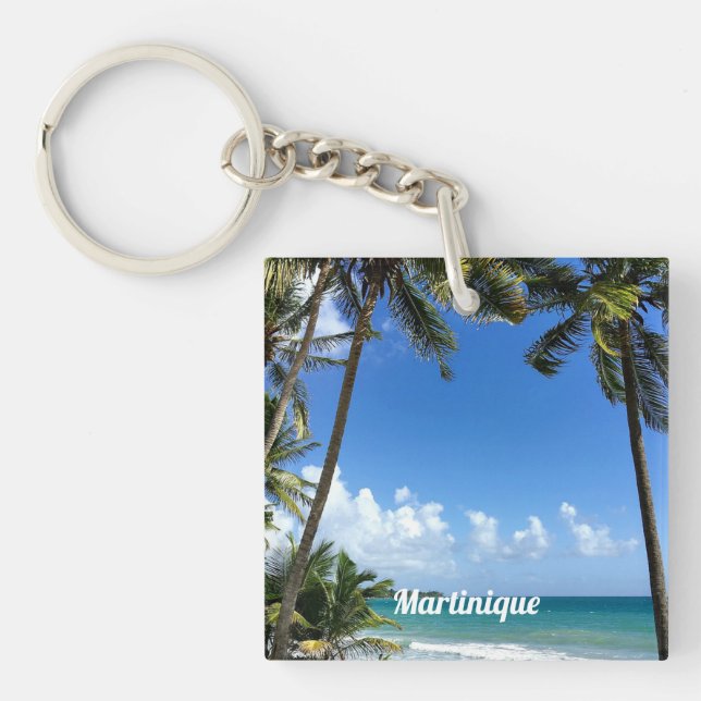 Caribbean Island, Martinique (labelled) Keychain (Front)