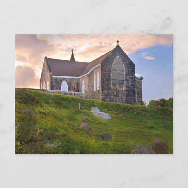 Caribbean Island Nevis St James Church Postcard (Front)