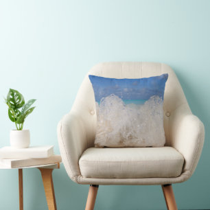 Caribbean Island Wave Love 1 Throw Pillow