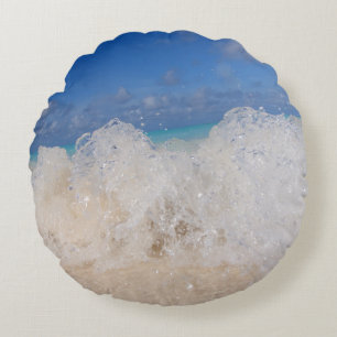 Caribbean Island Wave Love 2 Round Pillow