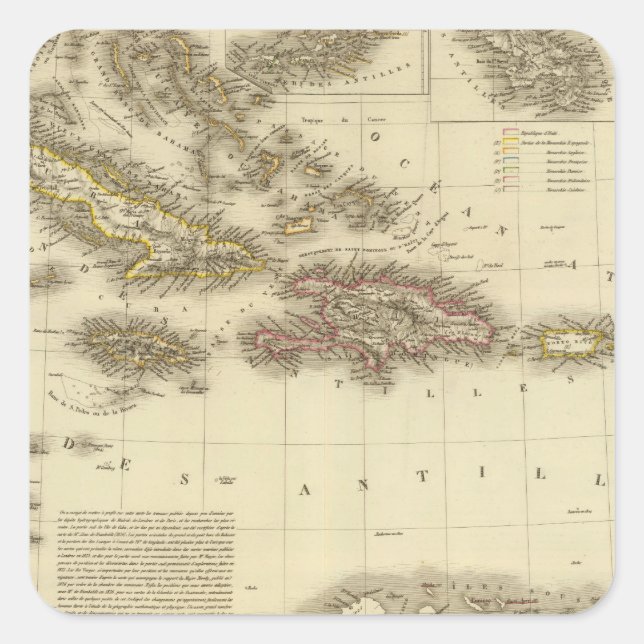 Caribbean Islands and West Indies Square Sticker (Front)