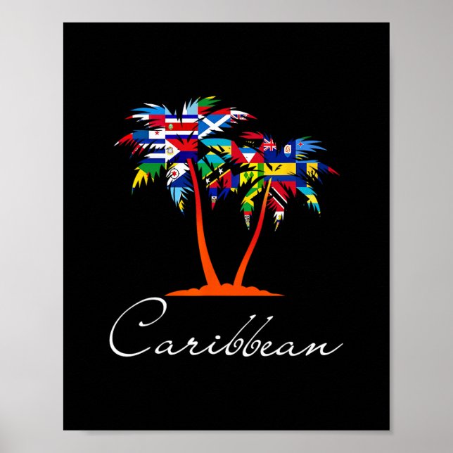 Caribbean Islands Flags  Poster (Front)