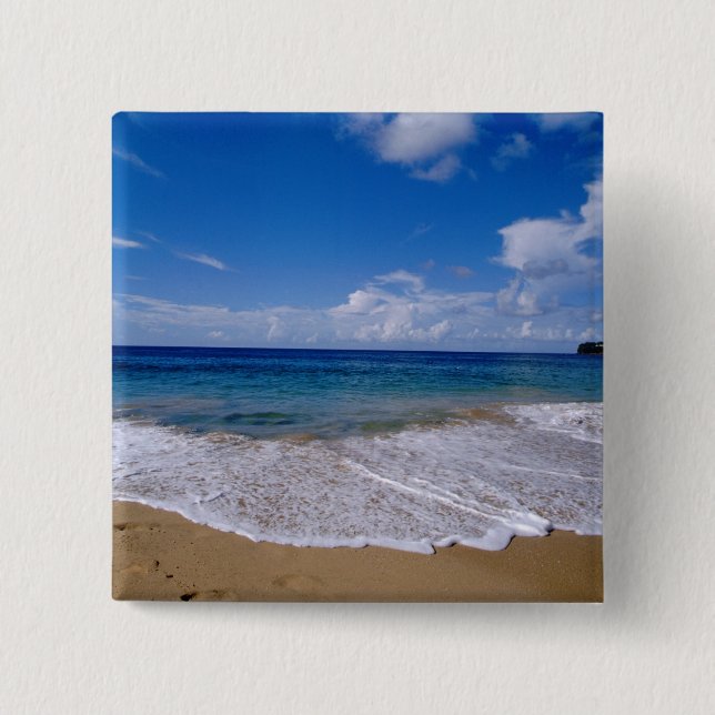 Caribbean, Lesser Antilles, West Indies, 4 2 Inch Square Button (Front)