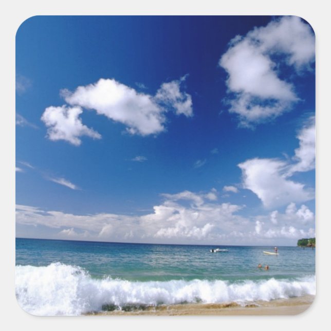 Caribbean, Lesser Antilles, West Indies, 5 Square Sticker (Front)