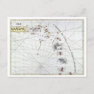 CARIBBEAN: MAP, 1775 POSTCARD