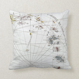 CARIBBEAN: MAP, 1775 THROW PILLOW