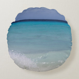 Caribbean Ocean Beach Dream 11 Round Pillow