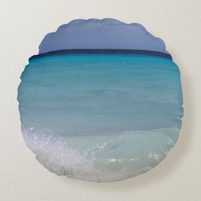 Caribbean Ocean Beach Dream 11 Round Pillow (Front)