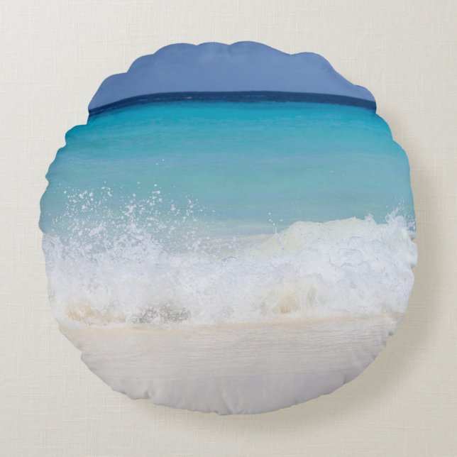 Caribbean Ocean Beach Dream 6 Round Pillow (Front)