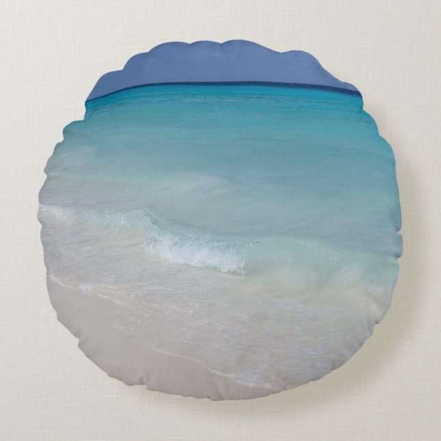 Caribbean Ocean Beach Dream 8 Round Pillow (Front)