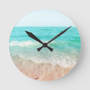Caribbean Ocean Tranquility #10 #wall #art  Round Clock